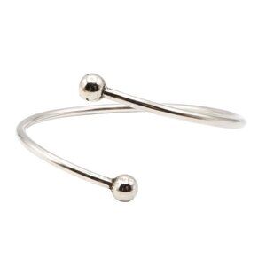 Sterling Silver Flex Charm Bangle Bracelet – 7.5 Inches With Removable End Cap
